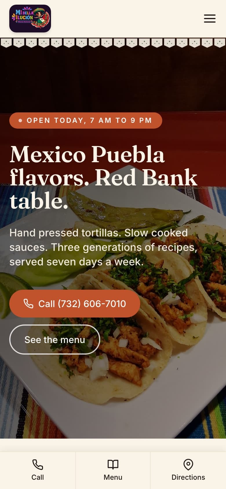 Mi Bella Ilución website on a phone